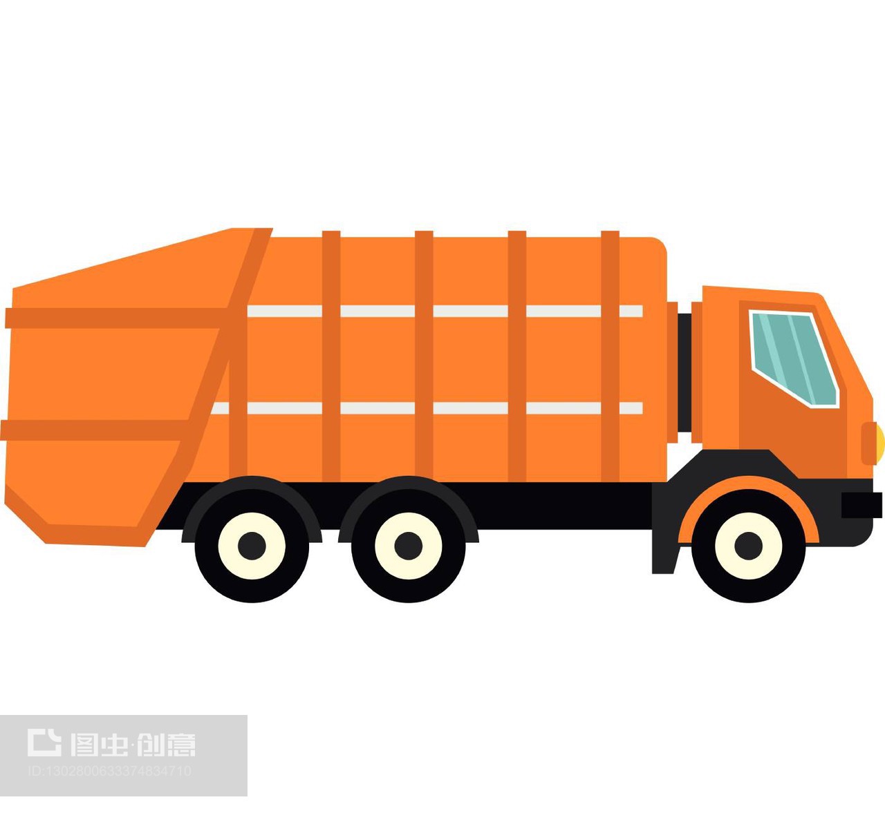 清洁能源的流动脉动 平面风格下的垃圾车与油罐车图标设计